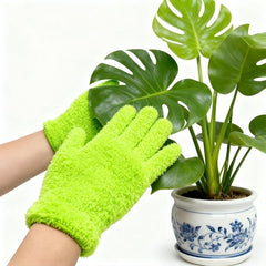 Microfiber Gloves for Plants, Microfiber Gloves For Plant Dusting, Leaf Cleaning Glove, Plant Leaf Cleaner and Shine for Houseplants, Reusable Indoor Plants Care Accessories, Washable Dusting Mitts
