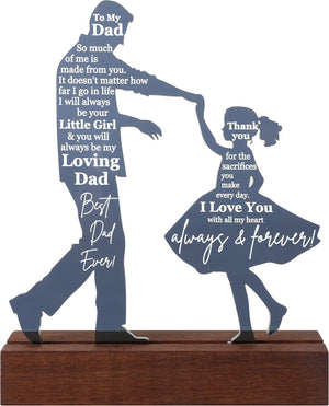 Father’s Day “Dad” Acrylic Night Light - Heart + Hat - 6.4” x 5.9”