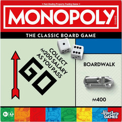Monopoly Board Game | Classic Game with Storage Tray and Larger Tokens | Ages 8+ | 2 to 6 Players | Family Games for Kids and Adults | Kids Gifts