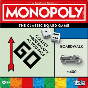 Monopoly Board Game | Classic Game with Storage Tray and Larger Tokens | Ages 8+ | 2 to 6 Players | Family Games for Kids and Adults | Kids Gifts