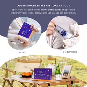 BODY & EARTH # LOVE Hand Cream Gift Set, Mothers Day Gifts for Mom, Moisturizing Hand Lotion Set with Natural Glycerin and Vitamin E, 6 Pcs Hand Lotion Gift Sets for Women Men, Birthday Gifts for Her - Blue