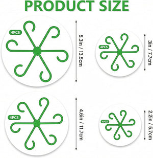 Opasyo 16PCS Plant Stem Support for Indoor Plants, Climbing Houseplant Stem Supports, 4 Sizes Reusable Clips for Monstera, Orchid & Pothos, Climbing Stem Holders (Green)