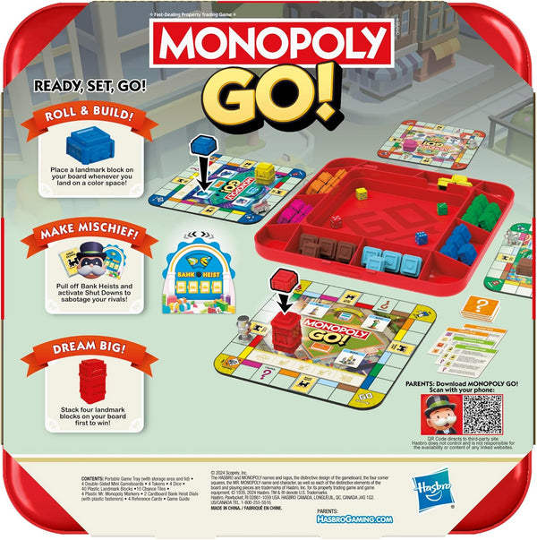 Monopoly GO! Board Game | Inspired by The Popular Mobile Board Game | Ages 8+ | 2-4 Players | 15 Mins. | Family Games | Travel Games for Kids and Adults