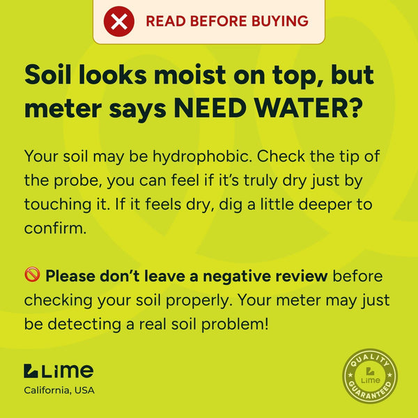 GROWIT Plant Moisture Meter - Accurately Tells You When to Water Your Plants - No Battery Needed