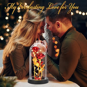 Tayfeim Valentines Day Rose Gifts for Her, Womens Gift for Birthday Gifts for Women Mom Wife Girlfriend, Light Up Rose in A Glass Dome, Rose Gifts for Valentines, Mothers Day, Womens Day (Red)