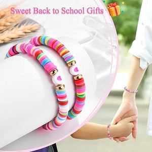FIEEFX Back to School Gifts Bracelet Mommy and Me Mom and Daughter Bracelets Set for 2 First Day of School Bracelet Gifts for Daughter Girls Kindergarten Preschool Pre k 1st 2nd Grade