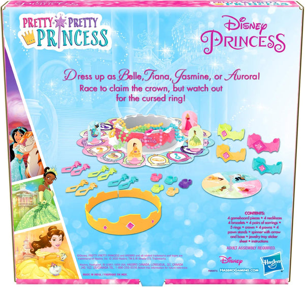 Hasbro Gaming Pretty Pretty Princess: Edition Board Game Featuring Disney Princesses, Jewelry Dress-Up Game for Kids Ages 5 and Up, for 2-4 Players (Amazon Exclusive)