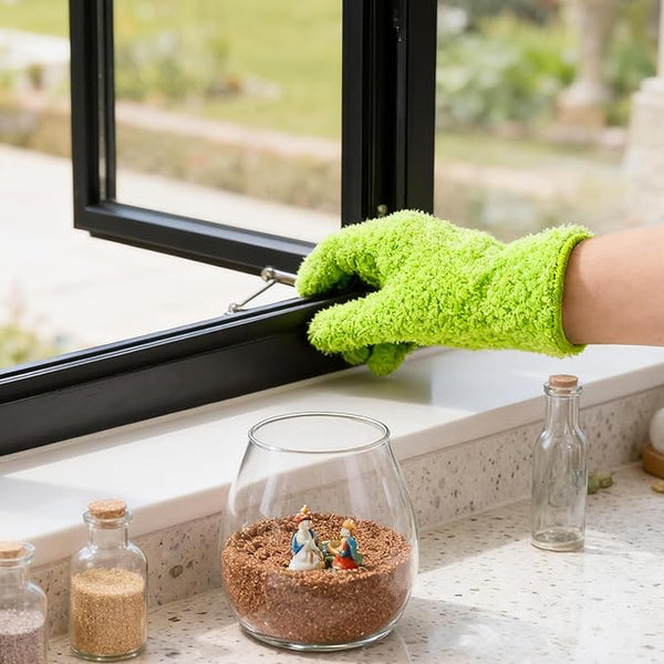 Microfiber Gloves for Plants, Microfiber Gloves For Plant Dusting, Leaf Cleaning Glove, Plant Leaf Cleaner and Shine for Houseplants, Reusable Indoor Plants Care Accessories, Washable Dusting Mitts