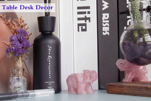 2" Rose Quartz Elephant Decor Healing Crystal Cute Polished Natural Stone Hand-Carved Big Pink Sculpture Statue Figurines Gemstone Energy Hippie Home Room Office Desk Decoration Gifts for Women Men