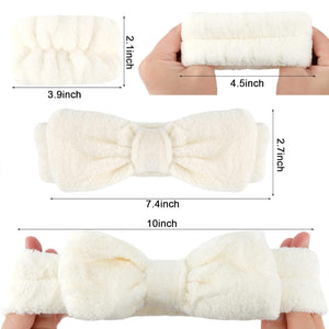 WHAVEL 6PCS Spa Headband and Wristbands Set, Face Wash Headband Wrist Bands for Washing Face Makeup Skincare Hair Band Skin Care Accessories Tools