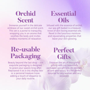 Spa Gifts for Women, Body & Earth 5 Pcs Gifts for Women Orchid Gift Sets, Bath and Body Womens Bath Gifts, Christmas Gift