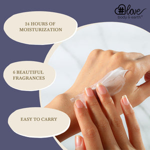 BODY & EARTH # LOVE Hand Cream Gift Set, Mothers Day Gifts for Mom, Moisturizing Hand Lotion Set with Natural Glycerin and Vitamin E, 6 Pcs Hand Lotion Gift Sets for Women Men, Birthday Gifts for Her - Blue