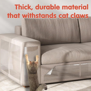 Secopad 18 Pcs Large Cat Scratch Furniture Protector, Transparent Couch Protector from Cat Claws, Single-Sided Self Adhesive Anti Pet Deterrent Sofa Cover, 17in