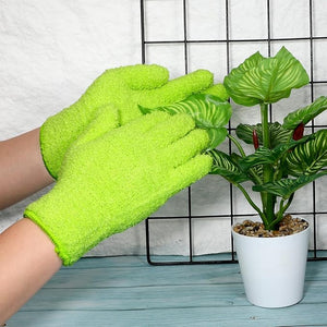 Microfiber Gloves for Plants, Microfiber Gloves For Plant Dusting, Leaf Cleaning Glove, Plant Leaf Cleaner and Shine for Houseplants, Reusable Indoor Plants Care Accessories, Washable Dusting Mitts