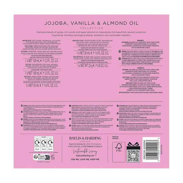 Baylis & Harding Gift Set for Women - Bath & Skincare Present - Jojoba, Vanilla & Almond Oil