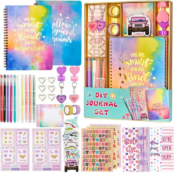 OIHEW DIY Journal Kit for Teen Girls, Stationary & Diary Set with Stickers,Make Your Own Art Crafts Journaling Kit for Tween, Scrapbook Art Crafts Kit Teen Girl Birthday Gift Idea