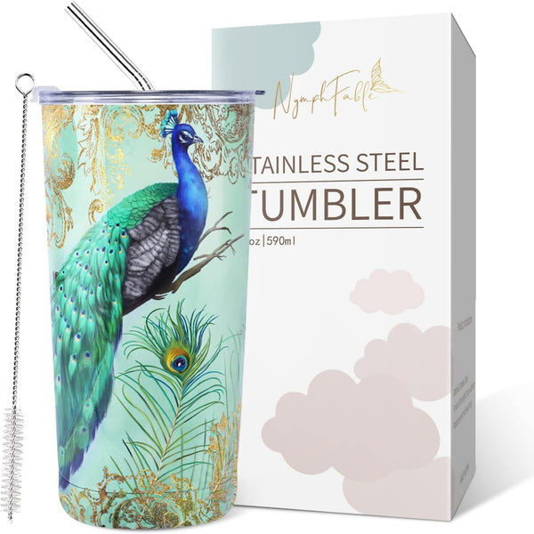 NymphFable 20oz Peacock Mug Tumbler