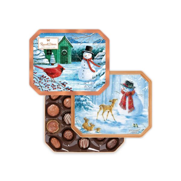 Russell Stover Christmas Traditional Classic Assorted Milk & Dark Chocolate Gift Tin.