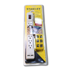 Stanley PowerMax USB 6-Outlet Power Strip With 2 USB Ports