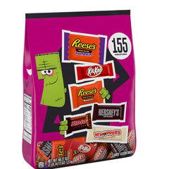 Hershey Assorted Chocolate Flavors Miniatures, Halloween Candy Bulk Bag, 46.17 oz (155 pieces)