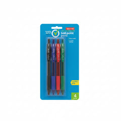 Simply Done Ball Point Ink Pens 10mm 4pcs, 3 Colours Red, Blue and Green