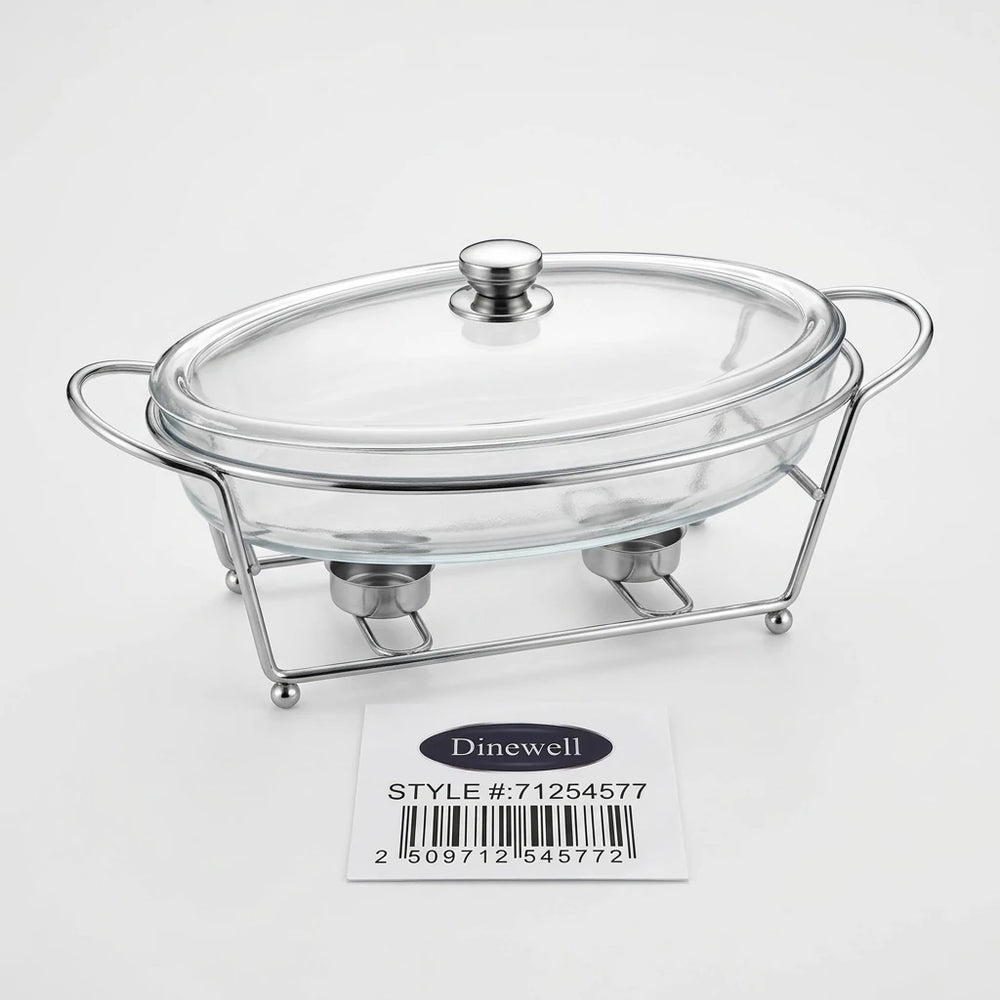 Enhanced Complete 3.0L chafing dish assembled on counter