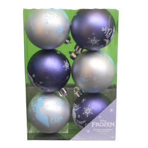 Disney Frozen Christmas Balls Blue and Silver 6 pcs