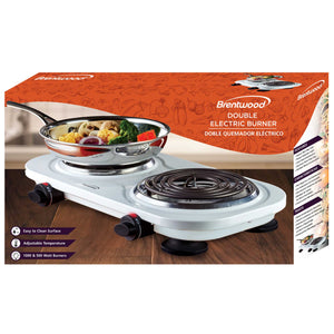 Brentwood Double Electric Burner w/Adjustable Temperature 16.5"