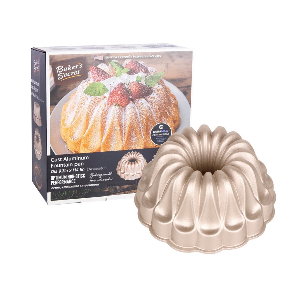 Baker's Secret Cast Aluminum Fountain Pan - 9.3" Dia x 4.1" H