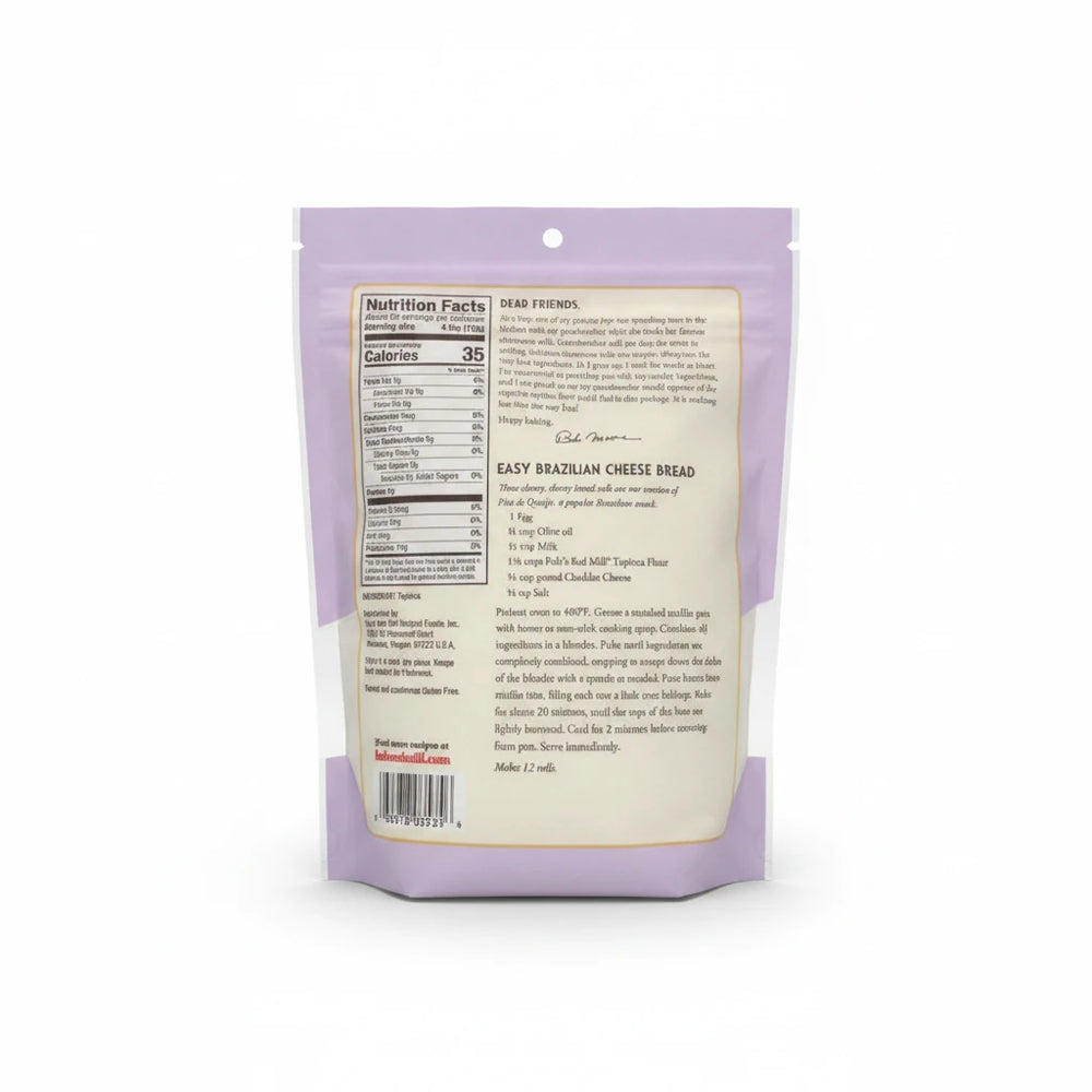A polished retail product photo of Bob's Red Mill Tapioca Flour - Gluten-Free Baking 16oz, centered on a clean seamless white to very light gray studio background with soft diffused lighting and a realistic contact shadow.