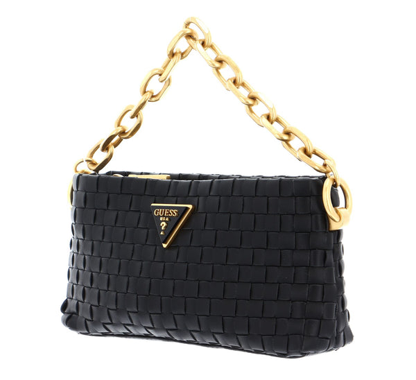 Guess Lisbet Woven Mini Zip-Top Crossbody Bag - Black