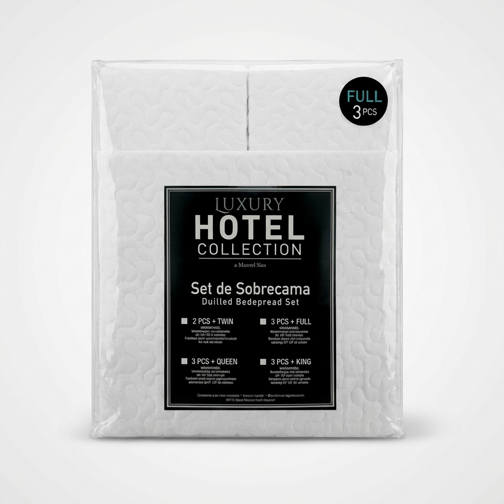 White Quilted Bedspread Sheet Full Size