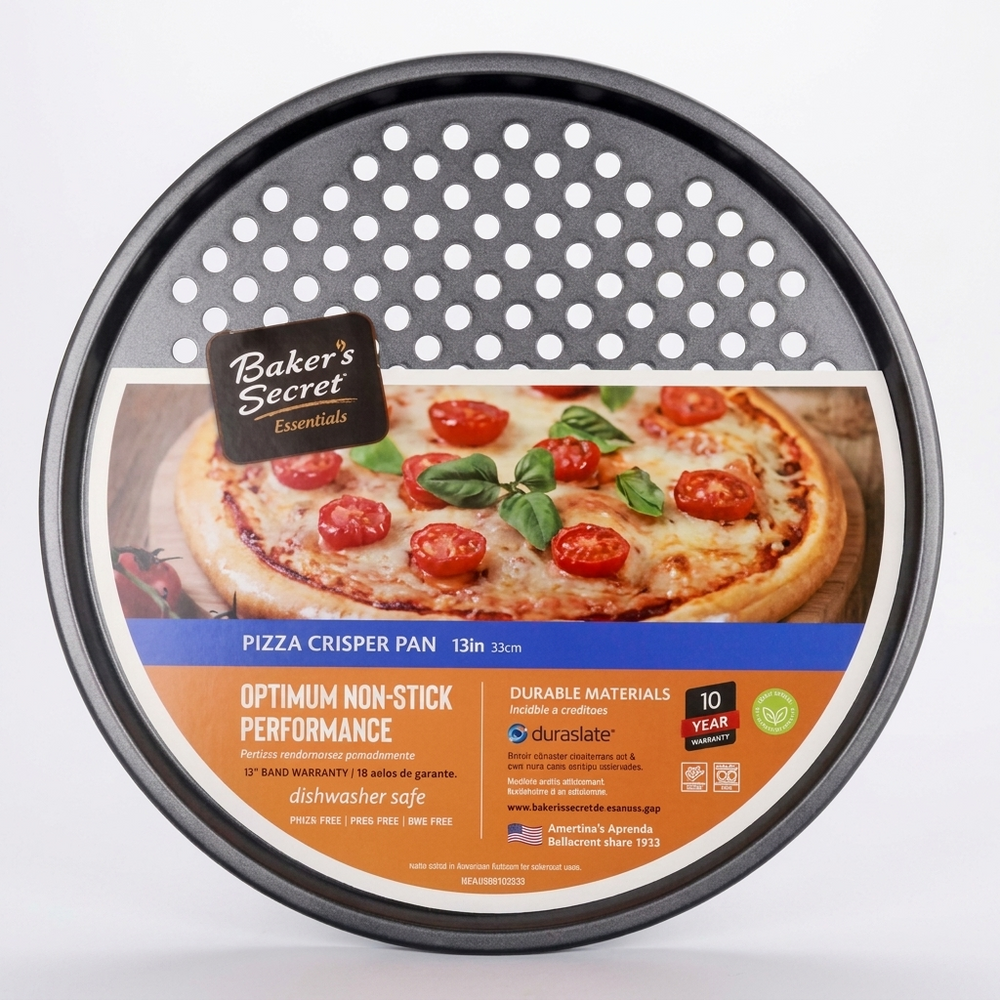 Pizza Crisper Pan Bakers Secret Optimum Non-Stick Performance 13In"