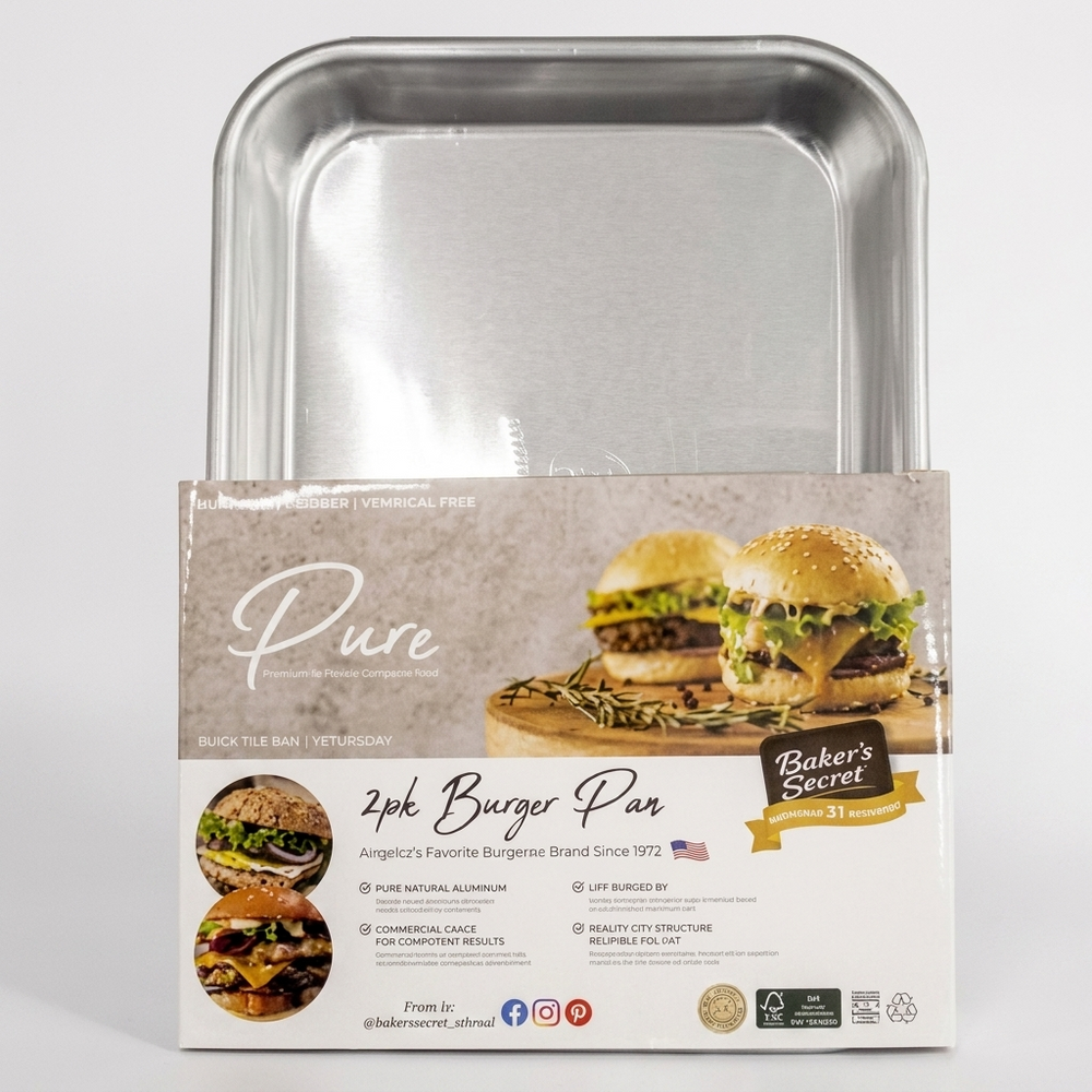 2PK Burger Pan Bakers Secret Natural Aluminum 15.7" x 11.2"