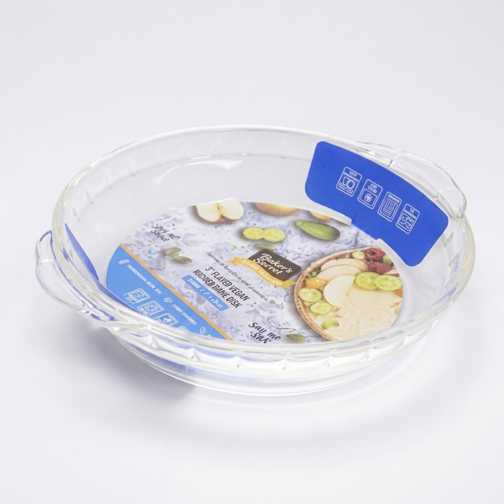 Round Baking Dish Bakers Secret Fluted Design 20oz