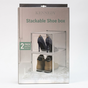 4Pk Shoe Box Kennedy Home Collection Stackable 35x25x18.7cm