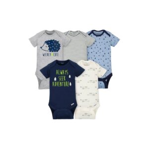 Gerber 5-Pack Boys Hedgehog Short Sleeve Onesies® Bodysuits (0-3 months)