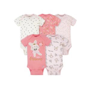 Gerber 5-Pack Baby Girls Ballerina Short Sleeve Onesies® Bodysuits (3-6 months)