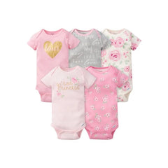 Gerber 5-Pack Baby Girls Floral Short Sleeve Onesies® Bodysuits (6-9 months)