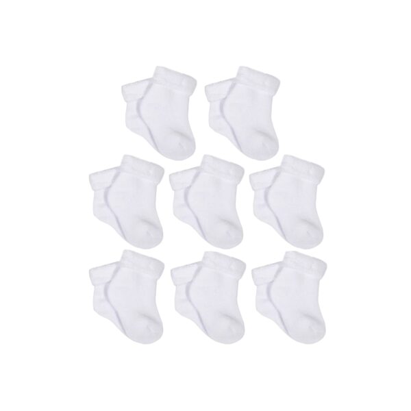 Gerber 8-Pack White Organic Wiggle Proof® Bootie Socks (6-9 months)