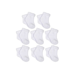 Gerber 8-Pack White Organic Wiggle Proof® Bootie Socks (6-9 months)