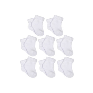 Gerber 8-Pack White Organic Wiggle Proof® Bootie Socks (6-9 months)