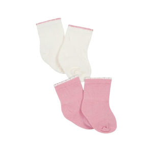 Gerber 2-Pack Baby Girls Ivory/Pink Wiggle Proof® Socks (6-12 months)