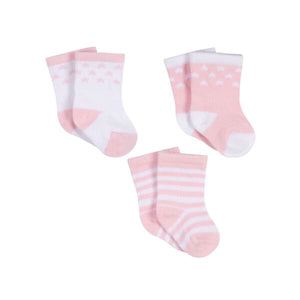 Gerber Onesies® Brand 3-Pack Baby Girls Stars Jersey Crew Socks (0-6 months)