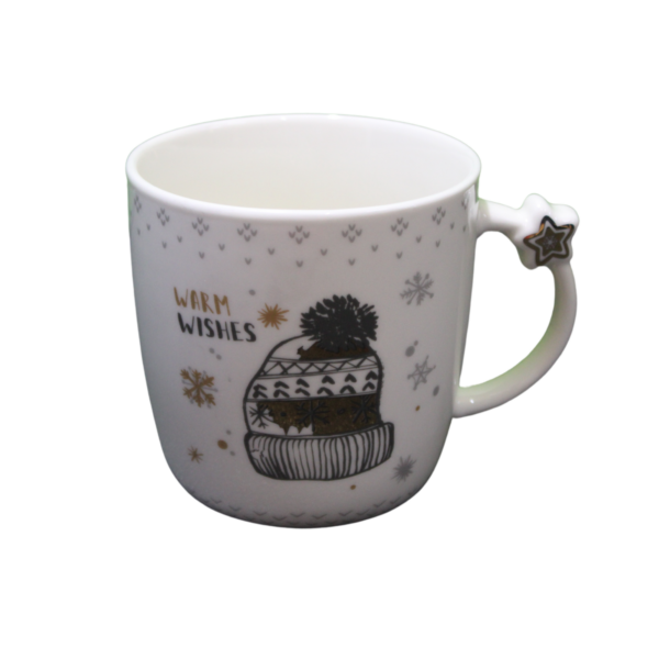 Christmas Mug (White) Well Wishes 9cm