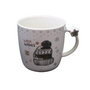 Christmas Mug (White) Well Wishes 9cm