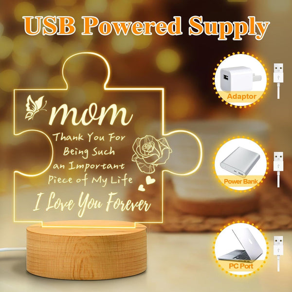 Mothers Day Night Light  (Puzzle Piece Design)